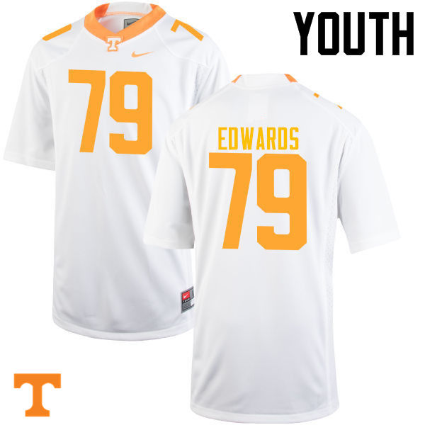 Youth #79 Thomas Edwards Tennessee Volunteers College Football Jerseys-White - Click Image to Close